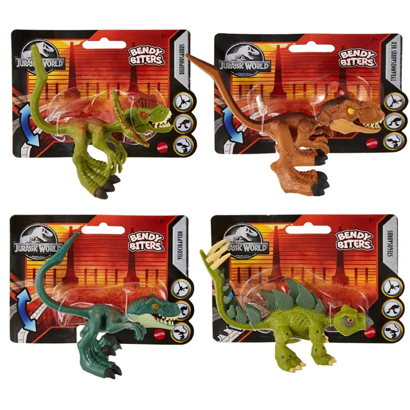 

Jurassic World Bendy Biters Mini Dinosaur Stegosaurus Dilophosaurus Moveable Joints Dinosaur Model Toys for Boy's Birthday Gifts