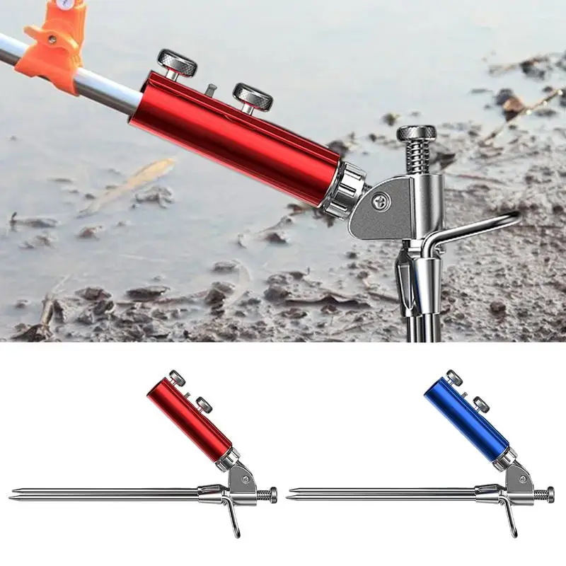 

Fishing Rod Ground Holder Stainless Steel Adjustable Inserts Simple Bracket Fishing Accessories To Insert Metal Double Ring