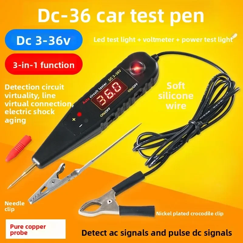 

Automobile Tester Circuit Voltage Detection Digital Display Test Lamp Detection Power LED Real Power Virtual Power Test DC36 TOO