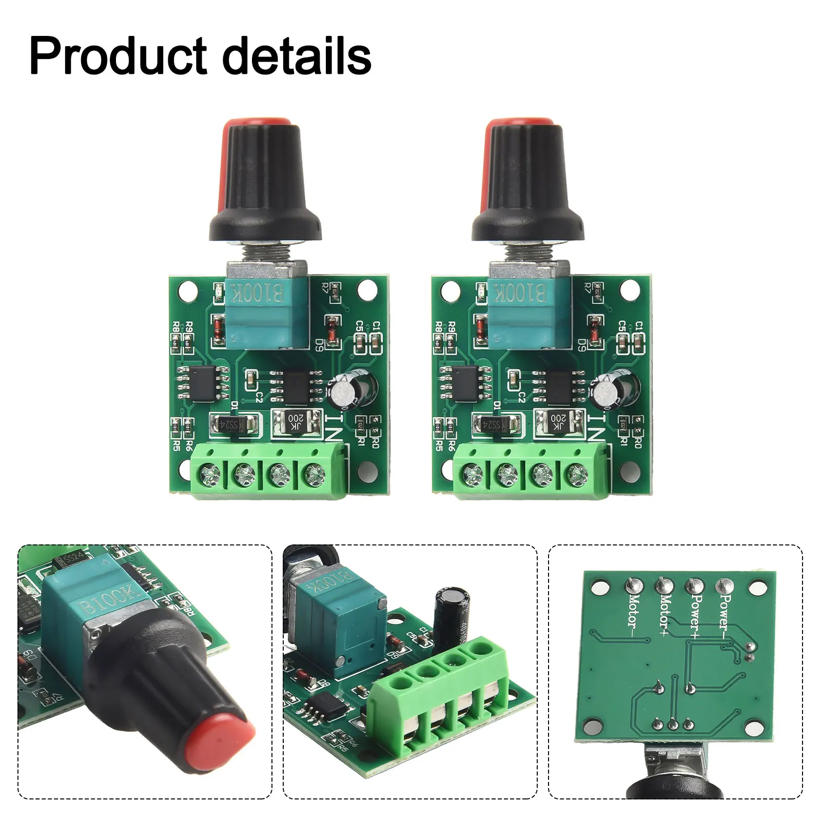 2A Motor Speed Controller DC Motor Speed Control Adjustable Duty Cycle 0%-100% For Ultra-low Voltage DC Motors