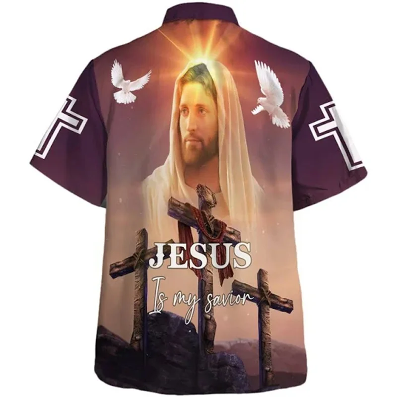 3D Medieval Style Jesus Christ Custom Hawaii Shirt Mens Womens Mens Womens Hawaiian Beach Shirts Summer Cool Floral Shirt Tops