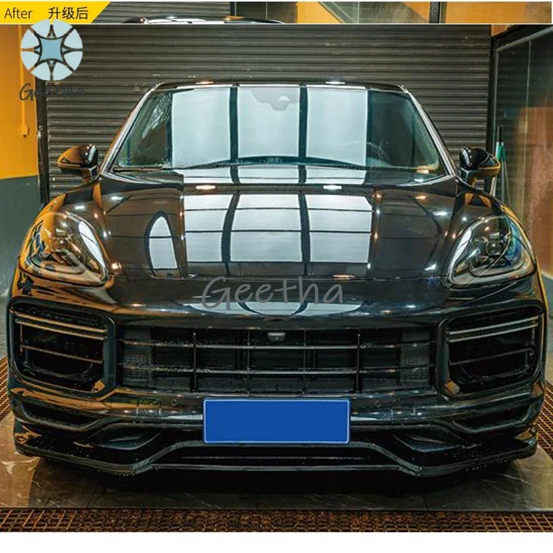 

Suitable for Porsche Cayenne 2018-23 revamped coupe turbo+TKT style body kit with high quality front and rear bumpers