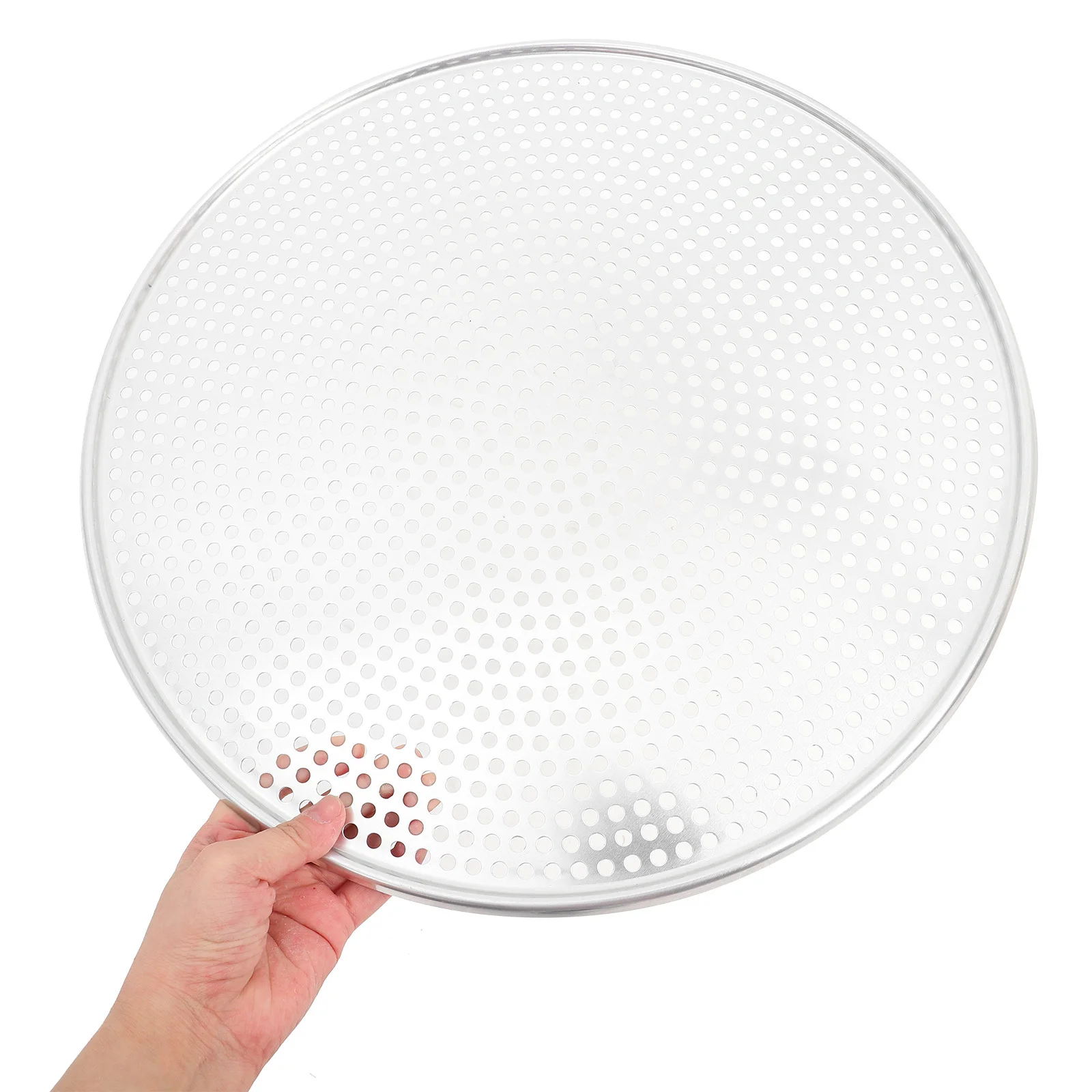 

Round Aluminum Perforated Baking Pan Nonstick Pizza Tray Heat Distribution For Home Kitchen Restaurant Multi-Function