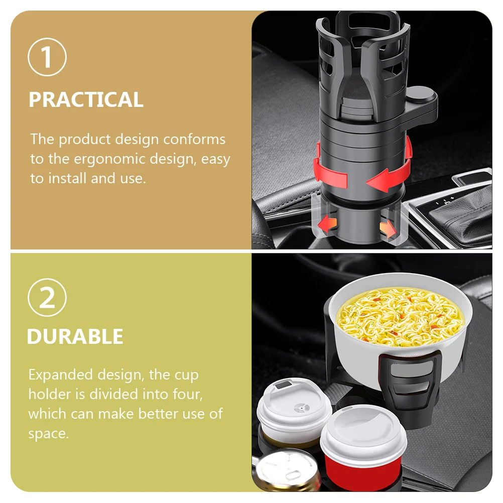 

Car Cup Holder Extender Premium Rotating Cup Organizer Space Saving Ergonomic Design Vehicle Water Storage Rack Car Extra