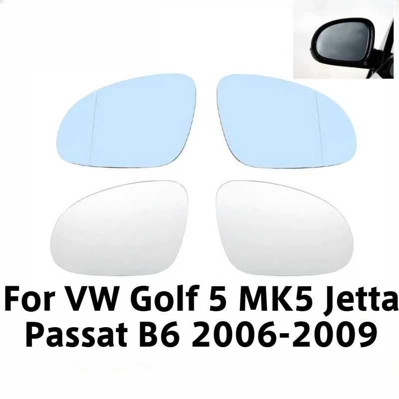 Left/Right Side Heated Mirror blue white For VW Golf 5 MK5 Jetta Passat B6 2006 2007 2008 2009 3C0857521 3C0857522