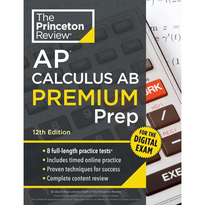 

Обзор Princeton AP Calculus AB Премиум Prep 12-е издание 8 Практические тестирование Цифровая практика Обзор онлайн-держания Тест на колледж
