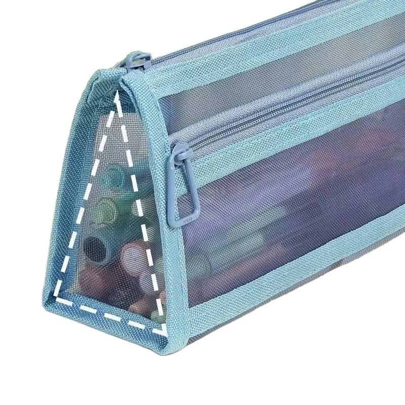 Large Capacity Student Stationery Bag Transparent Mesh Simple Design High Aesthetic Value Ins  Korea Japanese Exam Pen Bag
