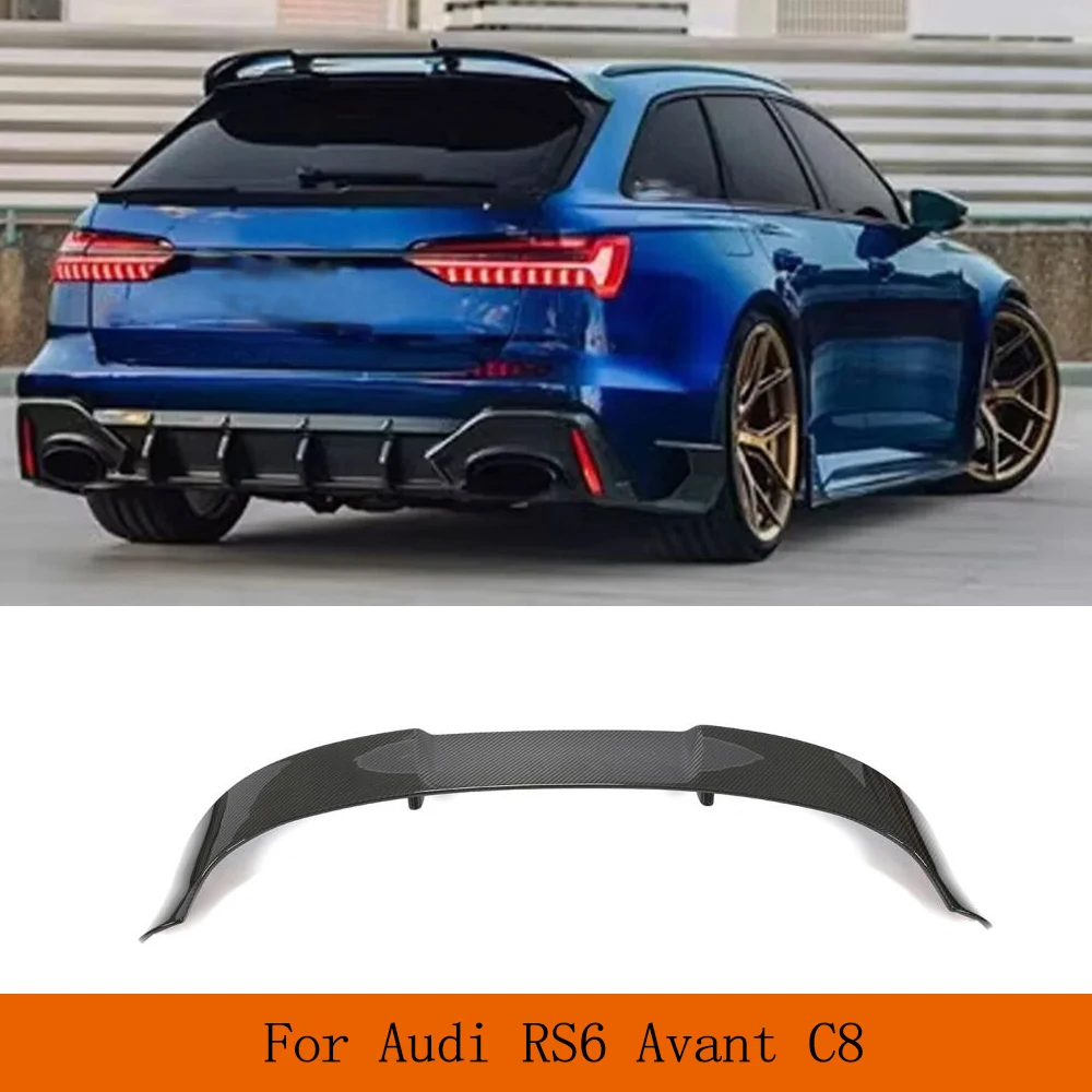  Dry Carbon Fier Car Rear Roof Spoiler Top Window Wing Fit for Audi RS6 Avant Wagon 2020-2022 Roof Racing Spoiler Wing