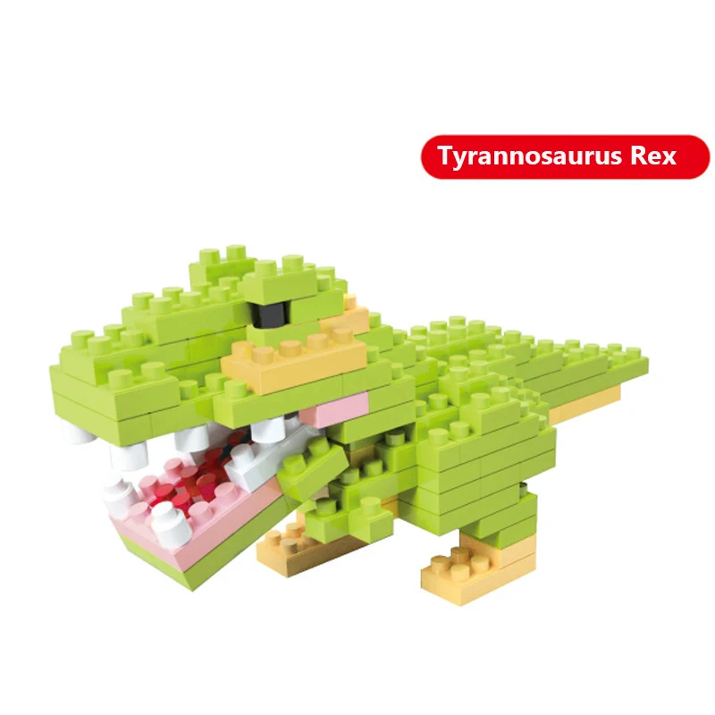 Mini Diamond Building Blocks Dinosaur Animal Model Tyrannosaurus Rex Triceratops Miniature Assembled Toys Kids Educational Gifts