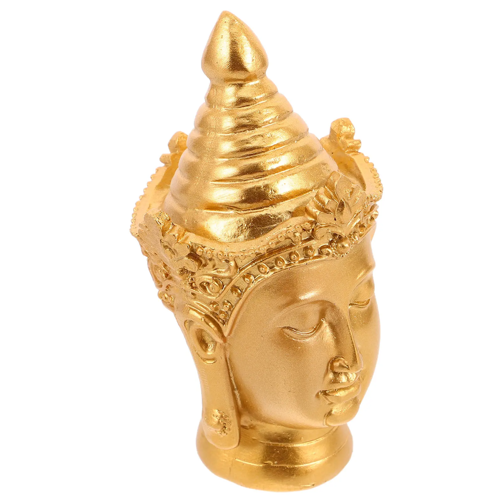 Southeast Asian Style Buddha Head Resin Statue Spiritual Serenity Decor for Living Room Entryway Table Shelf Home Office