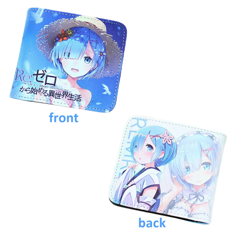

Anime Re:Life in A Different World From Zero Short PU Leather Wallet Cute Cartoon Girl Folding Purse Gift for Manga Fans