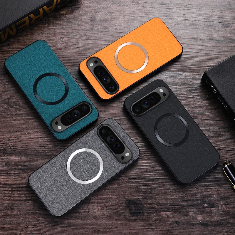 

Luxury Matte Magnetic Case For Google pixel 9 8 7 6 pro 5 6a 7a 8a Capa For pixel 9pro Magsafe cloth leather Phone Cover