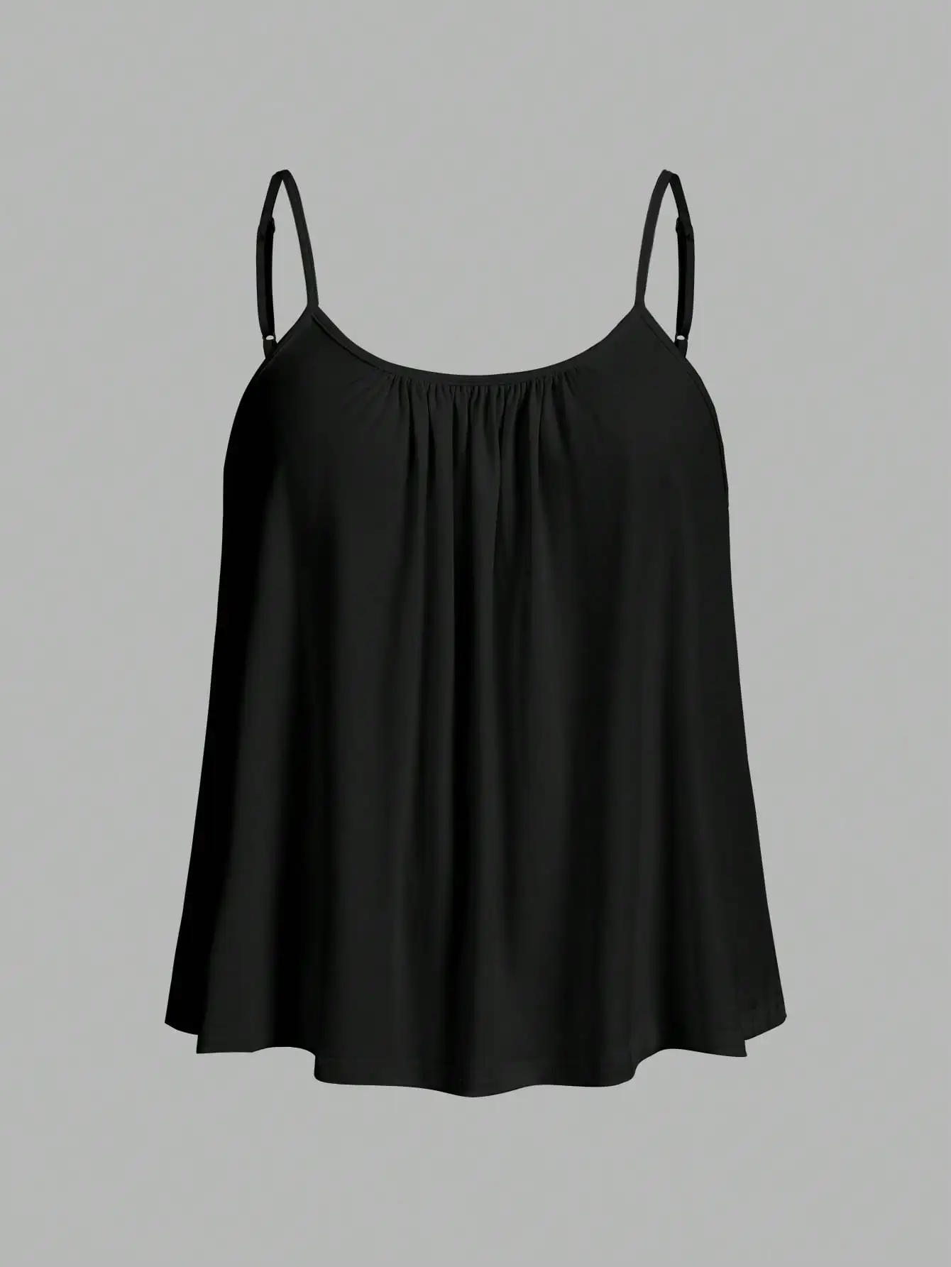 Plus Size 3 Pack Round Neck Thin Strap Pleated Swing Hem Cami Top Loose Fit Y2K Sexy Xmas Party Casual Vest image 3
