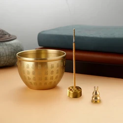 Chinese Style Brass Incense Burner Brass Gourd&9 Holes Incense Holder Incense Plate Ash Catcher Buddhism Supplies Home Decor