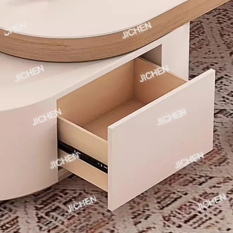 

ZH Simple Living Room Coffee Table With Drawers Trendy Oval Luxury Style Coffee Table Modular French Coffee Table Home Furniture