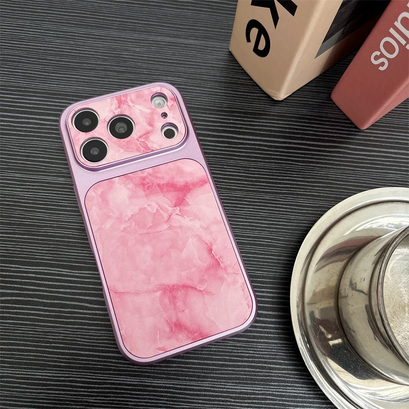 Luxury Marble Pattern Case For iPhone 18 17 16 15 14 13 Pro Max Large Window Camera Hard PC Shockproof Back Cover view 5
