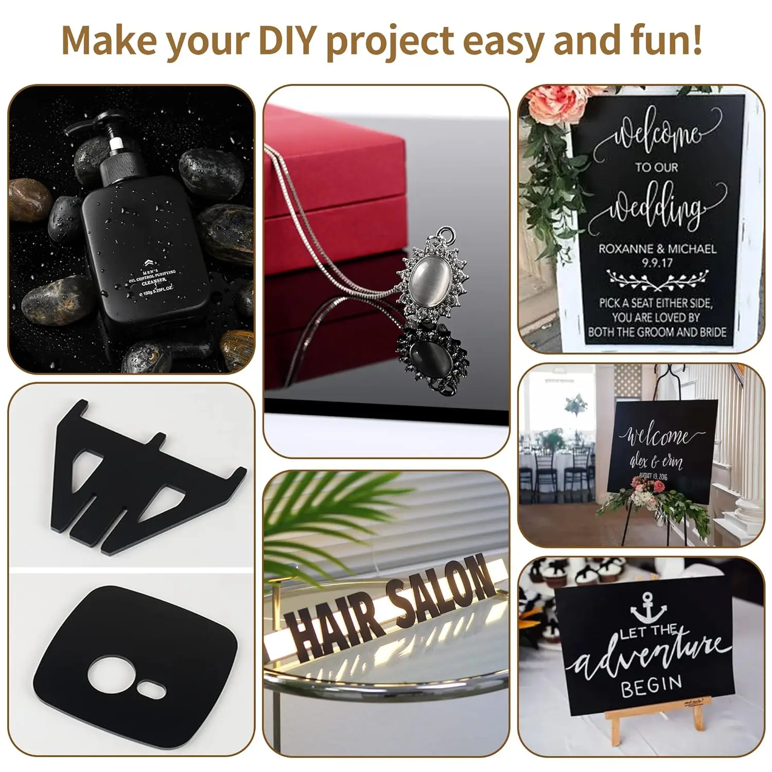 แผ่นอะคริลิคใสสีดำ, วัสดุ DIY สำหรับตกแต่งบ้าน, งานฝีมือ, การระบายสี, การถ่ายภาพ, แผ่นปิดสวิตช์, แผ่นรองโชว์สินค้า