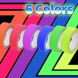 1/6pcs UV Reactive Tape Colorful Fluorescent Cloth Tapes Party Glow in The Dark Sticker Neon Gaffer Cotton Tape Home Decoration