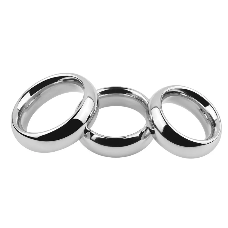 Cock Ring Stainless Steel Metal Scrotal Restraints Glans Penis Men\'S Testicular Weight-Locked Sperm Ring Training Sex Supplies