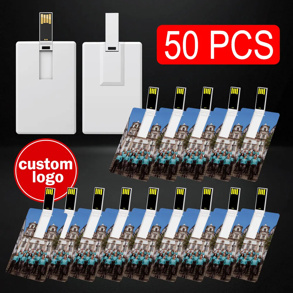 

50 шт. USB-флешки в форме кредитной карты с бесплатным нанесением логотипа, 100% емкость 4 ГБ, 8 ГБ, 16 ГБ, 32 ГБ, высокое качество, креативный дизайн, возможность индивидуализации логотипа.