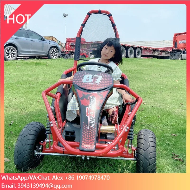 

Детский электрический картинг QIQU коммерческого класса с рамой из углеродистой стали, гидравлической подвеской и тремя скоростями, 48В