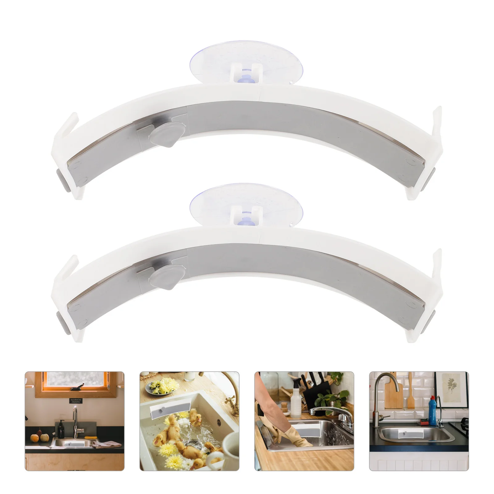 

2pcs Garbage Kitchen Sink High Quality Plastic 3 Suction Cups Adjustable Middle Cup Trash Bag Holder Sink Garbage Bag St St