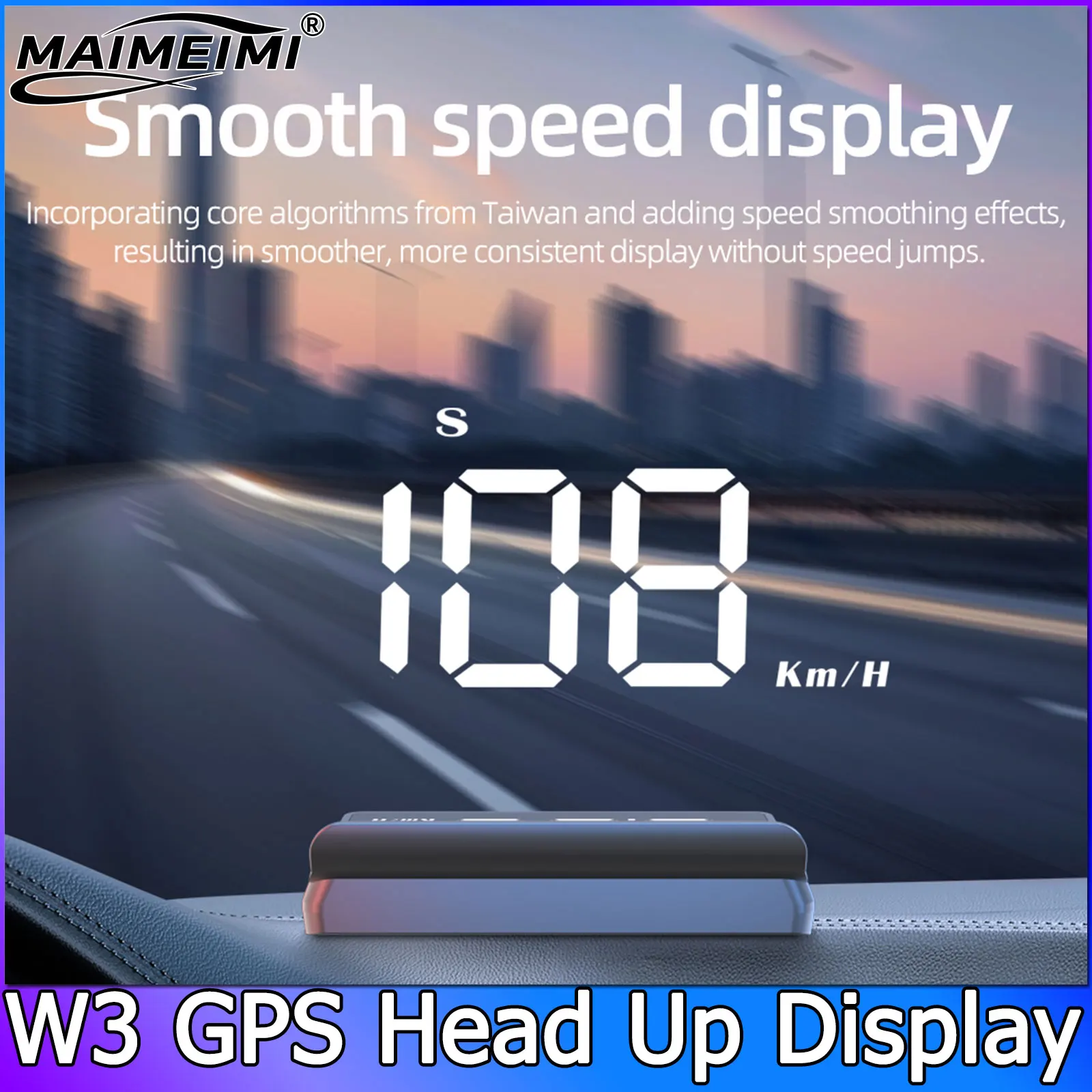 

W3 GPS HUD Car Head Up Display Speedometer KMH MPH Monitor on Board Computer Windshield Projector Digital Electronic Auto Parts