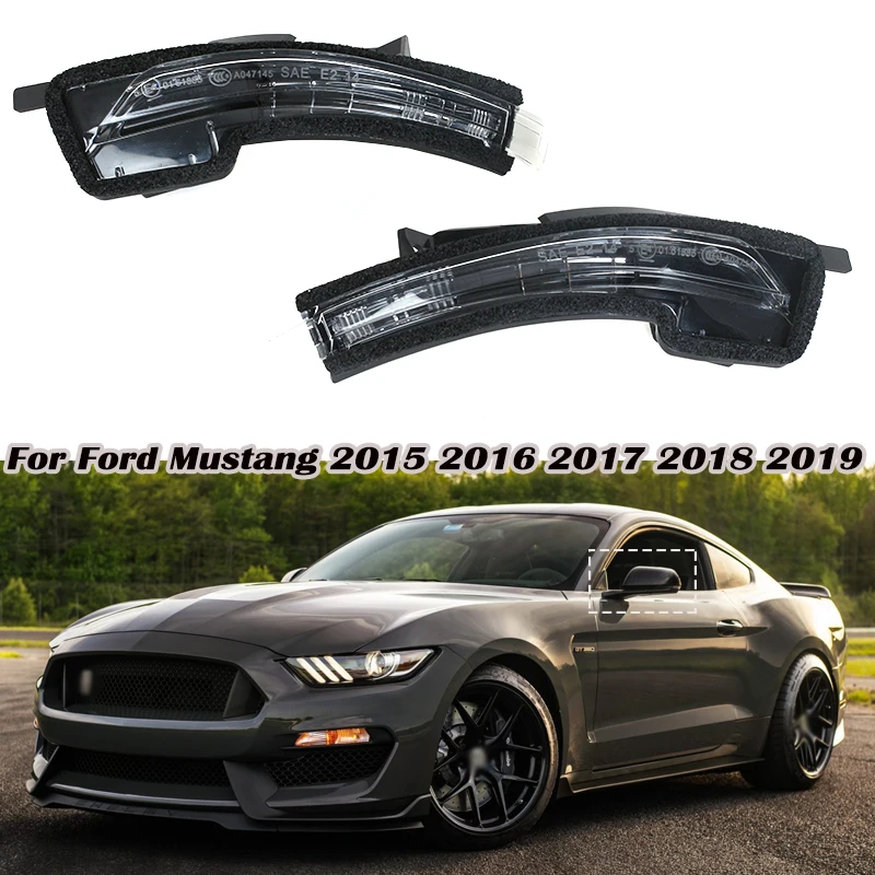 For Ford Mustang 2015 -2019 Car Accessories Side Mirror Turn Signal Indicator Lamp Auto Outside Rear View Mirror Light 