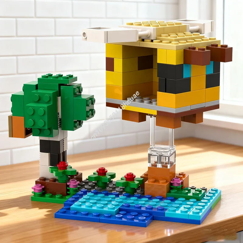 139pcs MOC My World Bee Cottage Classiced Model Building Blocks Architecture Christmas Gift DIY Idea Education Toys Brick Kids