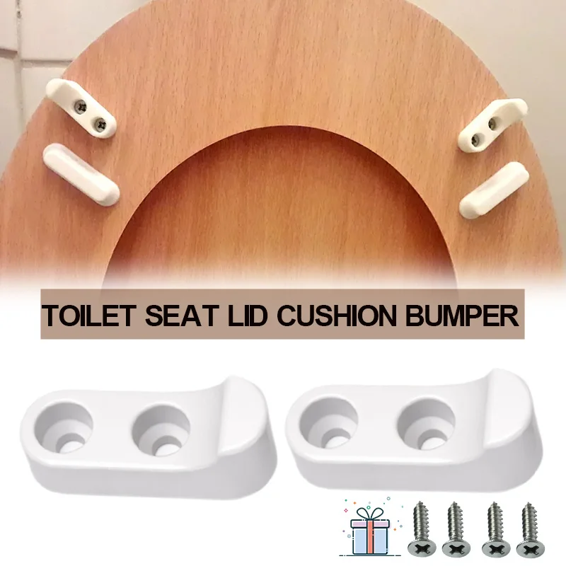Toilet Seat Lid Cushion Bumpers, Screw-Fixed Toilet Seat Pads with Buffer Support, Anti-Slip Replacement Bumpers for Toilet