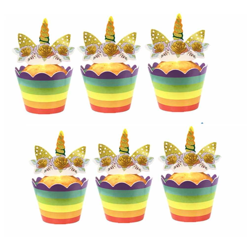 

96pcs Cupcake Wrappers Set 4 Designs Diy Cake Decorations Party Supplies For Birthday Baby Shower Wedding Decoration