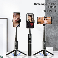 3 in 1 Selfie Stick Tripod for Smart Phone Hand Grip Mini Handle Bracket Stand for Vlog Live Broadcast Self-timer