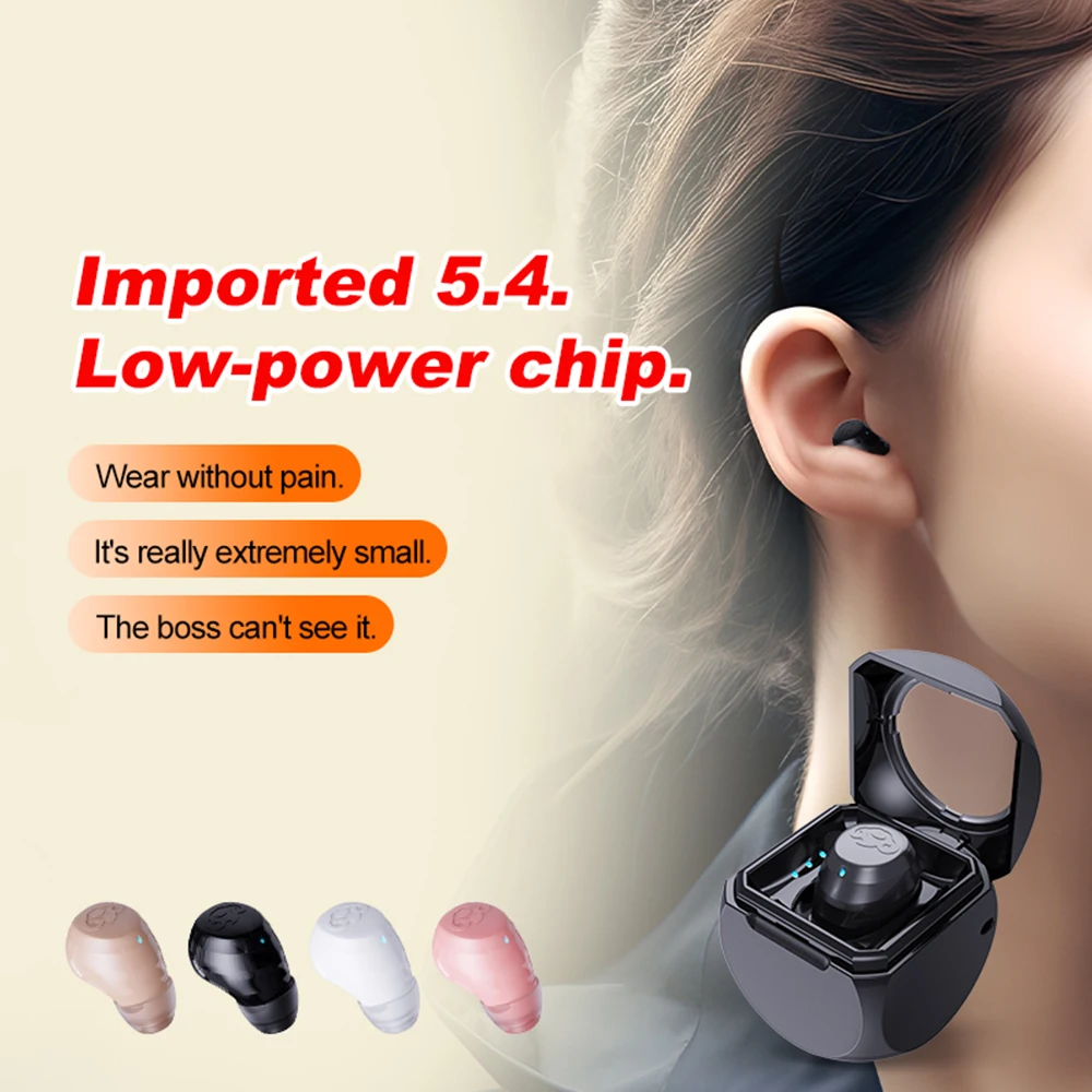 Q1 سماعات أذن غير مرئية سماعات رأس صغيرة متوافقة مع بلوتوث سماعات أذن ستيريو لاسلكية شبه داخل الأذن للحد من الضوضاء سماعة أذن واحدة