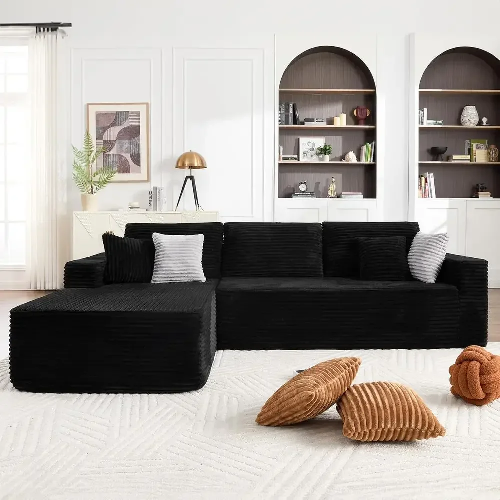 108 Premium Sectional Sofa with Oversized Chaise, L-Shape Cloud Couch, Deep Seating, High-Density Memory Foam, Ready to Use, Plu