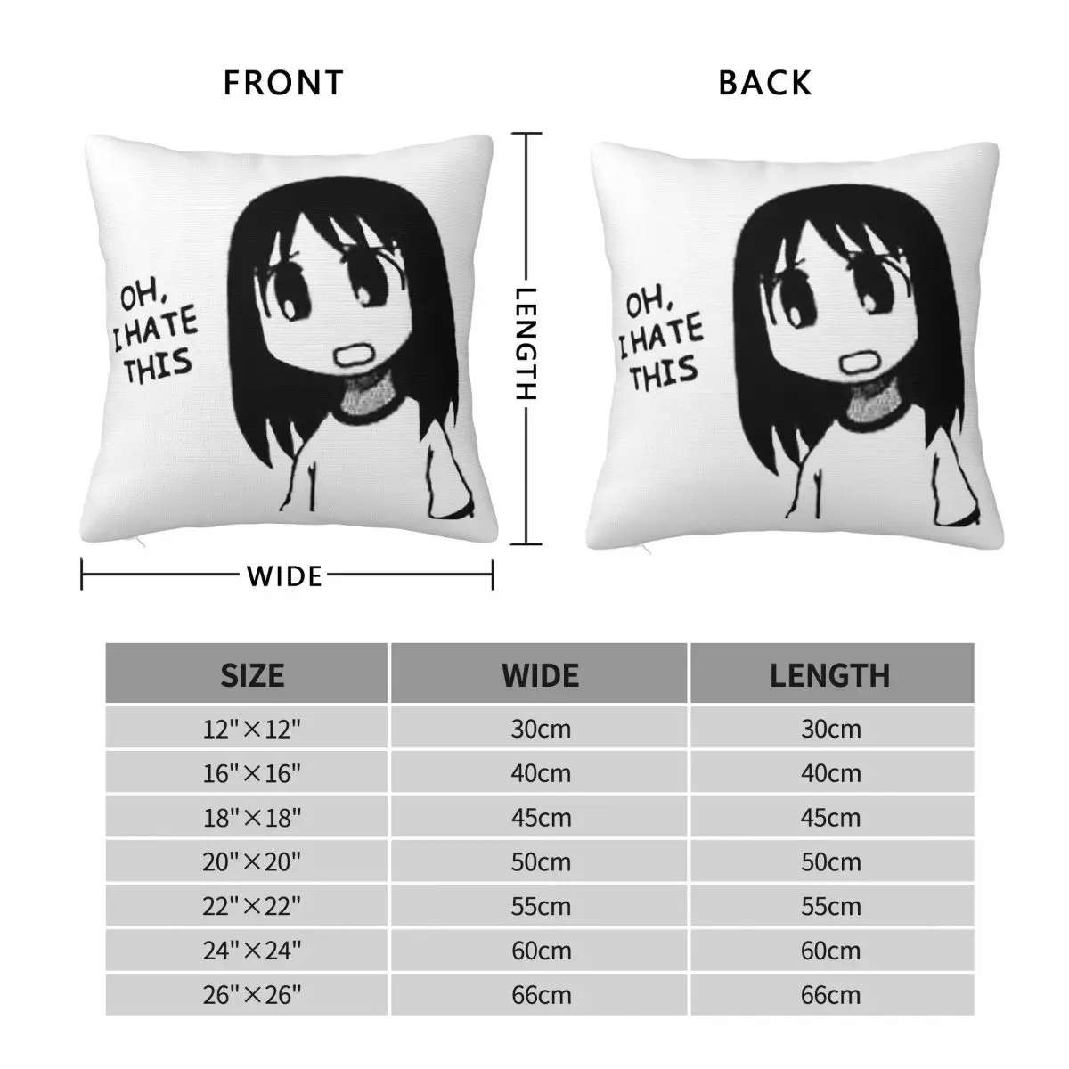 مؤرخة - تحقق من الملف الشخصي Azumanga Daioh Osaka Ayumu Kasuga غطاء وسادة مربع وسادة رمي وسادة للمنزل