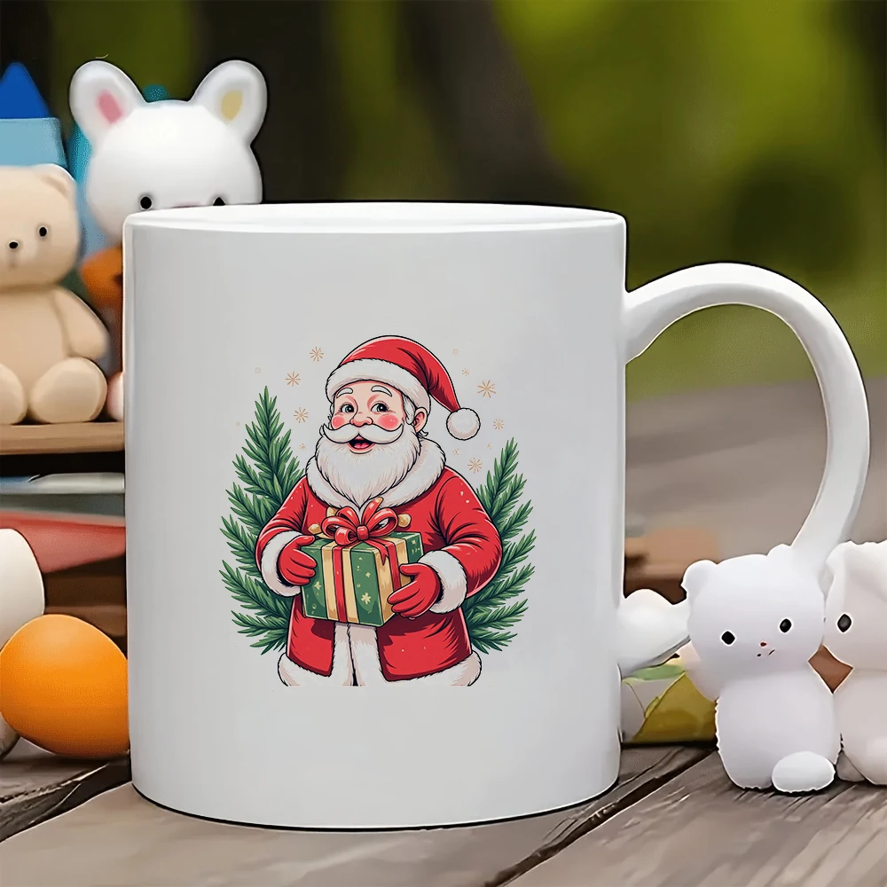 

11oz Cup + Santa Claus cartoon design + Christmas gift kids cup family office coffee mug set