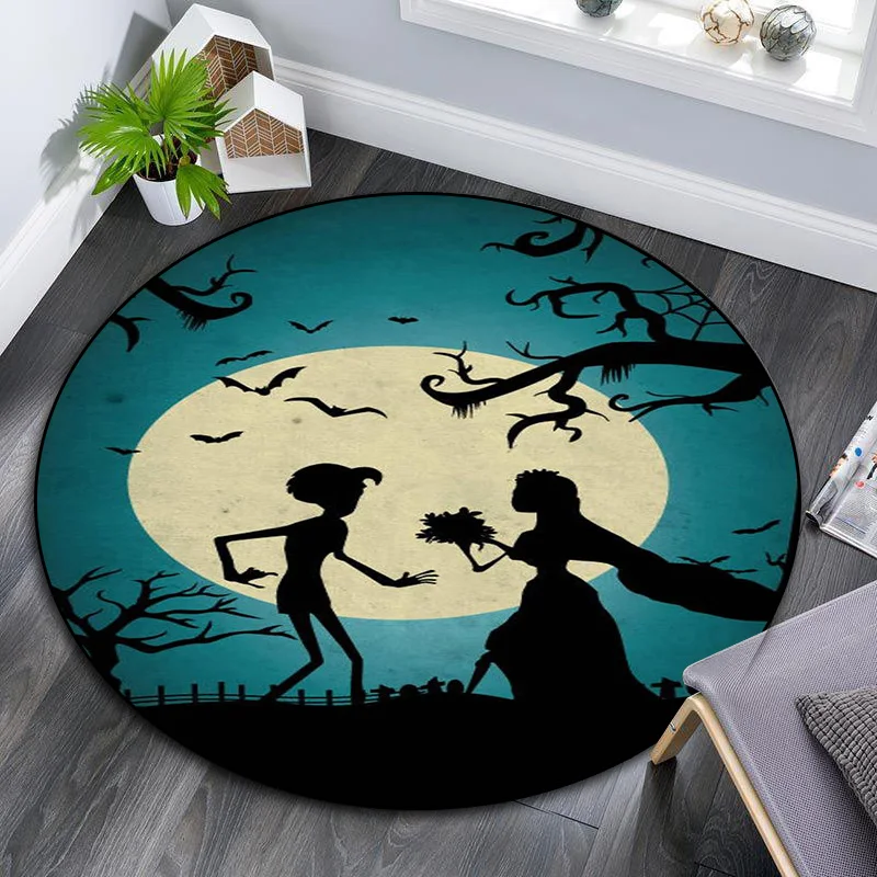 Computer chair Area  Wood floor Round Rug Corpse bride Rug animated film  home Decorative Bedroomcarpet Pet  Mat carpet