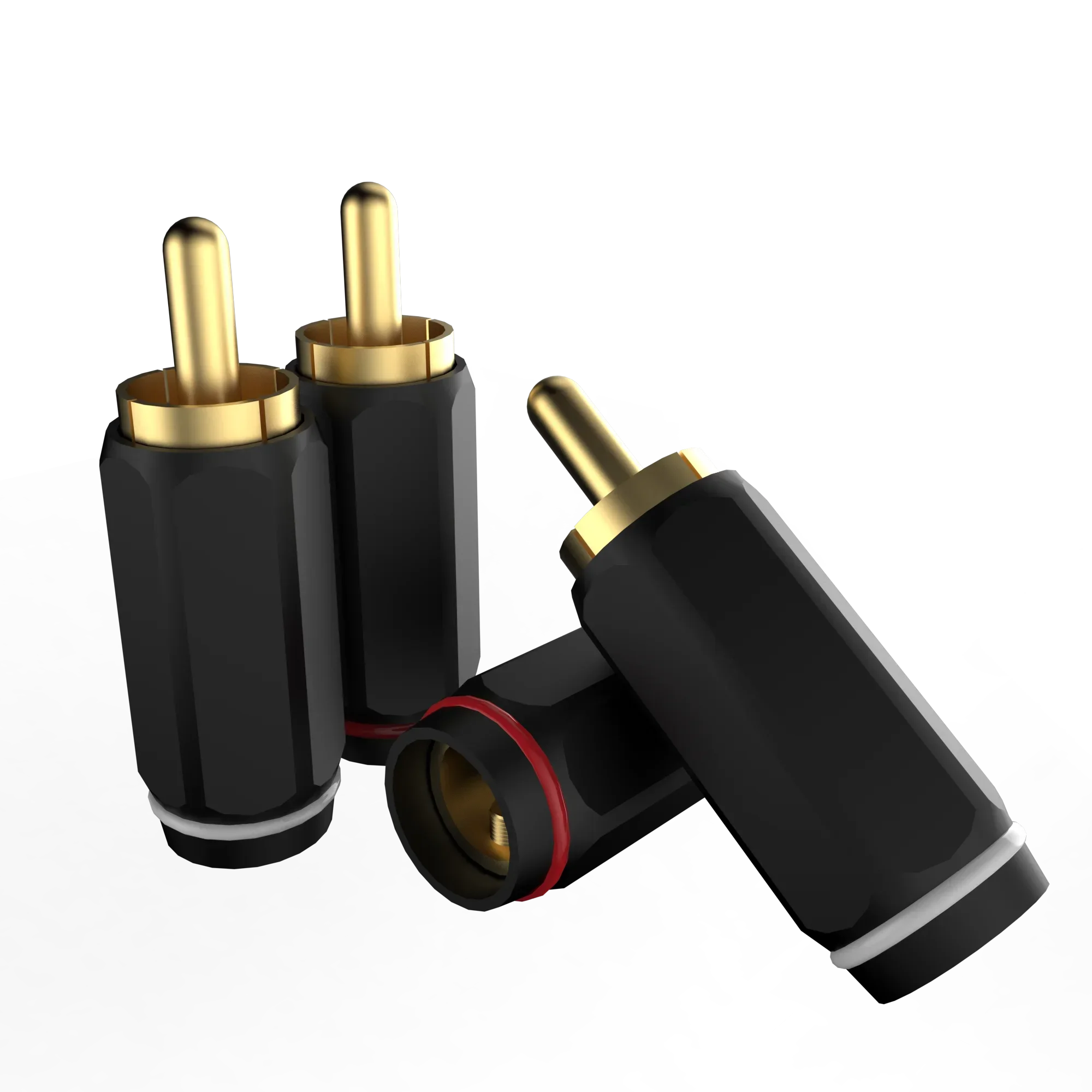 4 個金メッキ RCA オスコネクタプラグオーディオビデオ DIY 6 ミリメートル RCA ケーブル端子オーディオ信号ライン