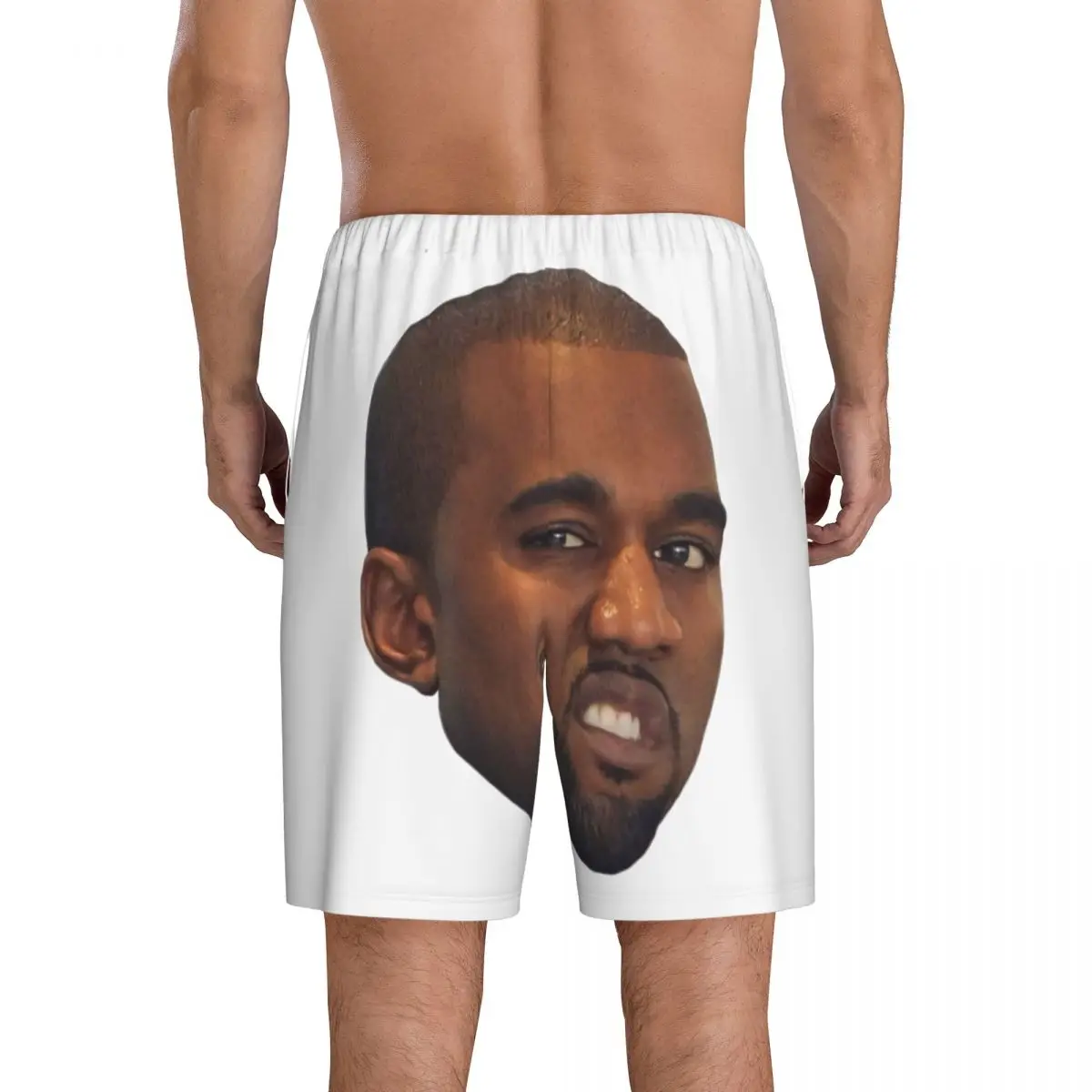 Custom Print Men Funny Kanye West Meme Pajama Bottoms Rapper Music Producer Sleepwear Pjs Sleep Shorts with Pockets