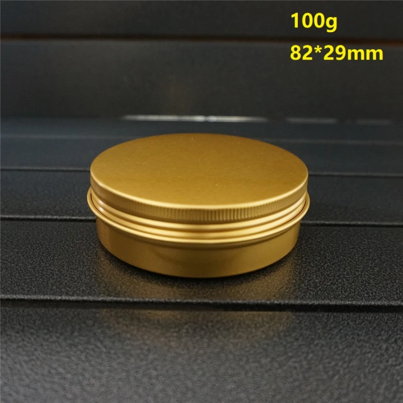 Round 82*29mm Aluminum Box Metal Tin Cans 100ml 100g  Cosmetic Cream Gold Empty Containers DIY Refillable Jar Tea Aluminum Pot