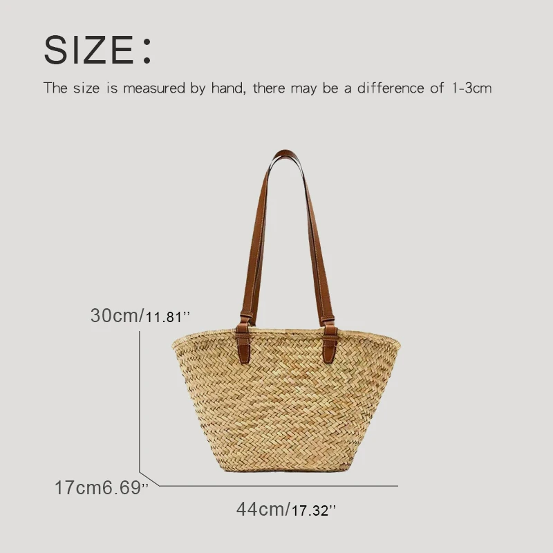 MEDIOW Bohemian Straw Tote Bags For Women Luxury Designer Handbag And Purses 2024 New In Natural Grass Braided Underarm Shoulder