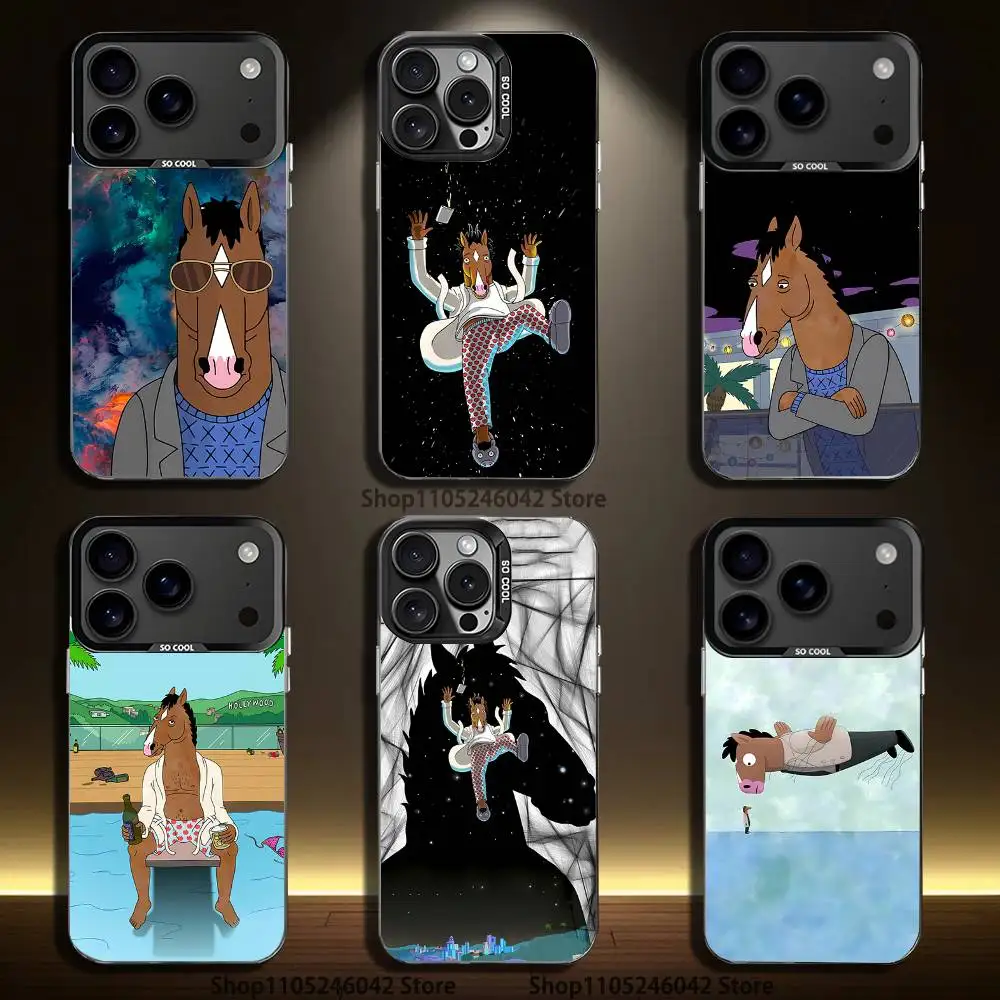 

B-BoJack H-Horseman Black Matte Shockproof CoverPhone Case For iPhone 17,16,15,14,13,12,11,Pro,XS,Max,Plus,Mini,SE4,E