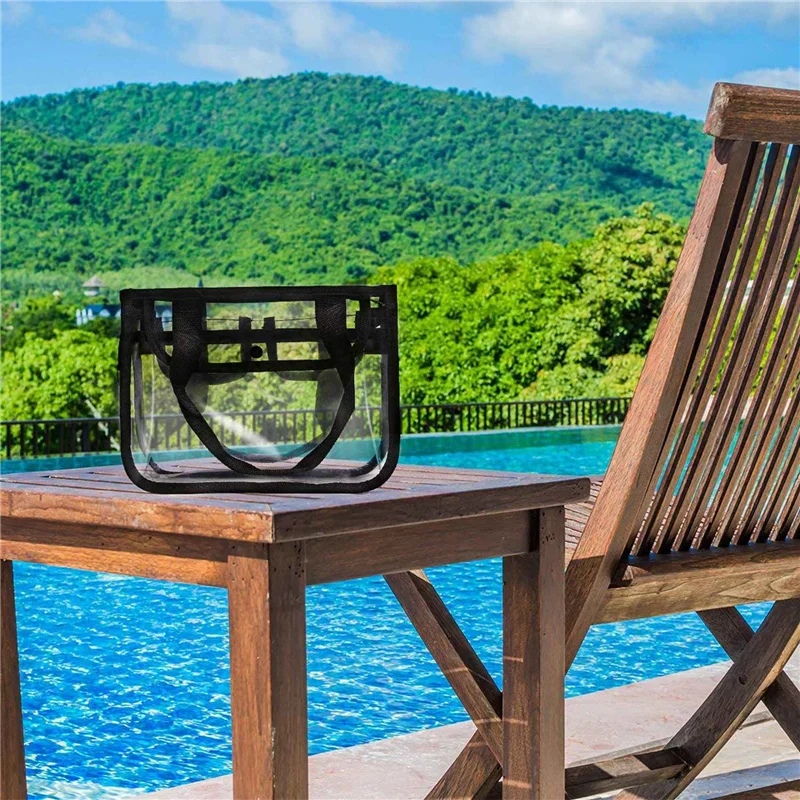 حقيبة كتف شفافة متقاطعة من TEXU 5X، حقيبة غسيل لتنظيم أدوات الزينة - محفظة معتمدة من ملعب NFL