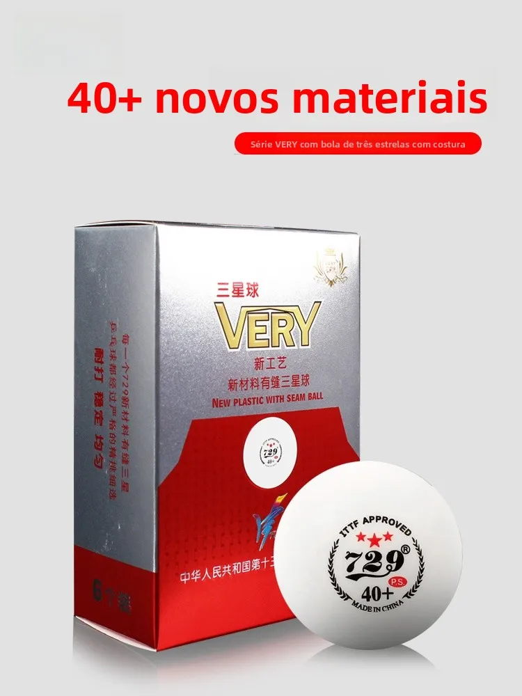 729スター3号卓球ボール-トレーニング競技用グレード-ホワイト縫製-40新素材-6個セット-スポーツフィットネスファン用品