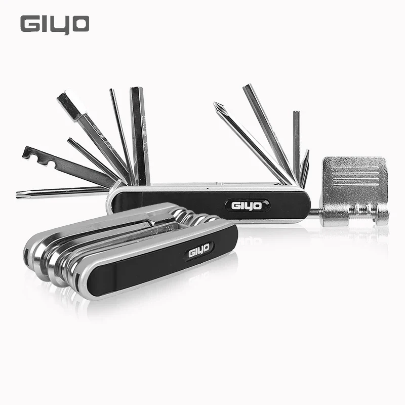 GIYO 12 In 1 Multitool Bike Portable Hex Spoke Allen Wrench Screwdrivers Tyre Lever Tool Kit Bicycle Repair Tools Multi-tool