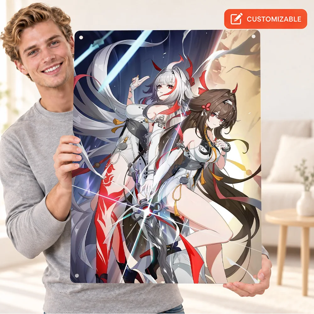 Ye Shunguang Zenless Zone Zero Aluminum Poster Personalized Metal Sign Cinematic Digital Illustration Wall Art For Home Office