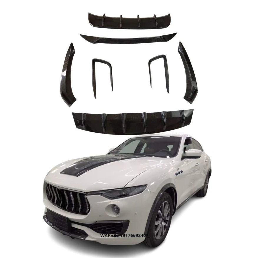 

ForMaserati Levante High Quality Carbon Fiber Body Kit Front Lip Rear Diffuser Side Skirts Spoiler Top Wing-Perfect Fit Bumper