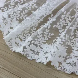 (1 Yard/lot) 30cm White Mesh Water-Soluble lace Fabric Mesh Woven Belt Clothing Accessories High-quality Wedding Headdress DIY