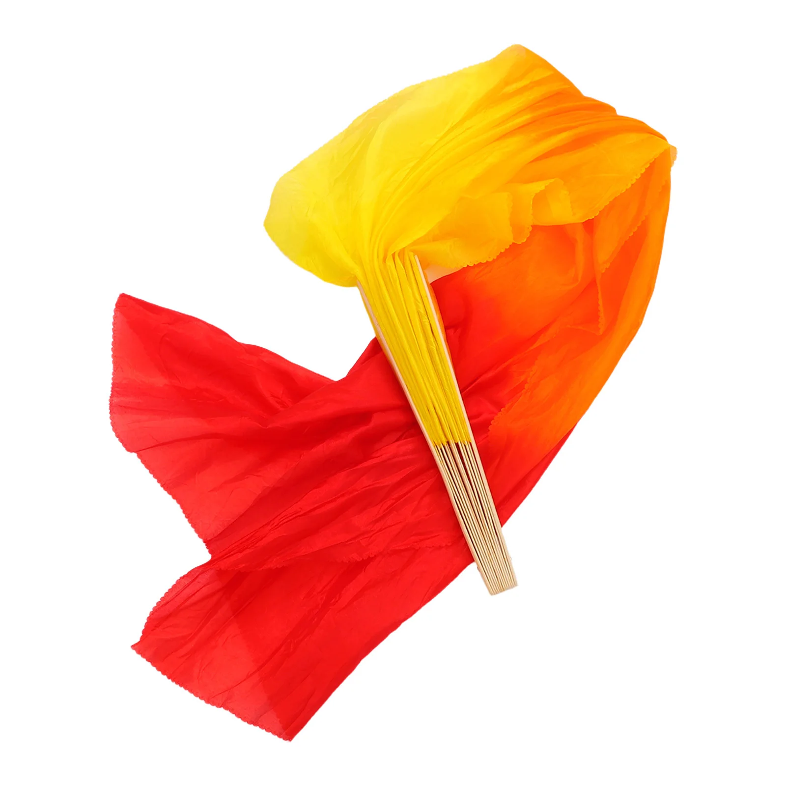 시뮬레이션된 실크로 만든 생생한 색상의 흐르는 춤 부채 민족 무용 연습을 위한 가벼운 접이식 부채 가정 장식 공예품