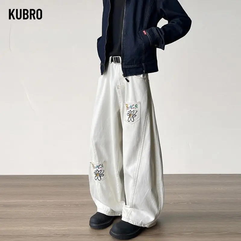 

Новинка 2023 года, осенние модные мужские джинсы с принтом, деловые повседневные эластичные прямые джинсовые брюки, классическая универсальная мужская брендовая одежда